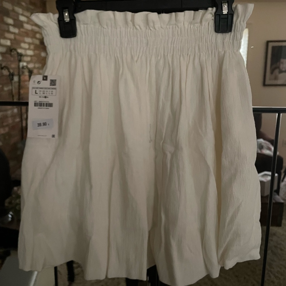 Zara white linen skirt